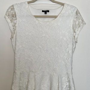 White Lace Blouse Size Small